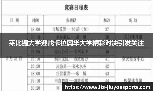 莱比锡大学迎战卡拉奥华大学精彩对决引发关注
